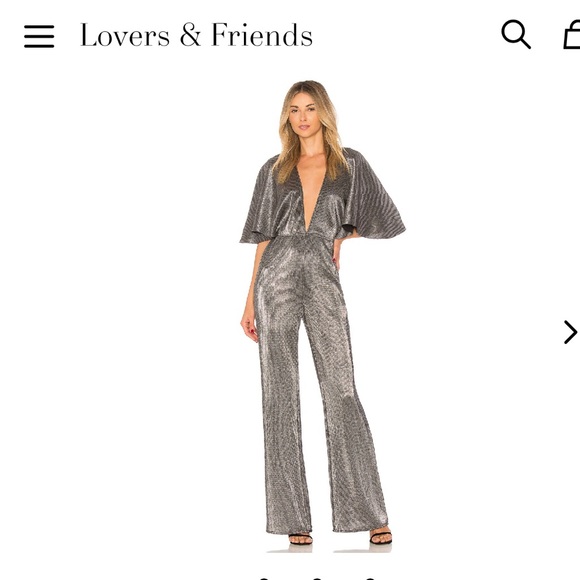 NEW $198 Lovers + Friends Revolve Harper Champagne Jumpsuit women size XS - Picture 5 of 12